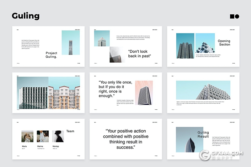 50页国外极简文艺风格企业公司介绍Google slides模板 - 顶尖PPT