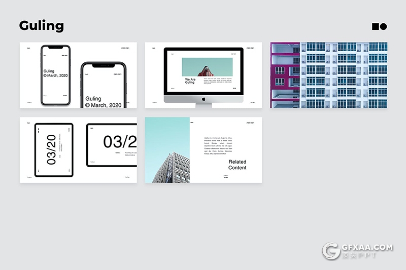 50页国外极简文艺风格企业公司介绍Google slides模板 - 顶尖PPT