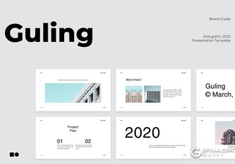 50页国外极简文艺风格企业公司介绍Google slides模板 - 顶尖PPT