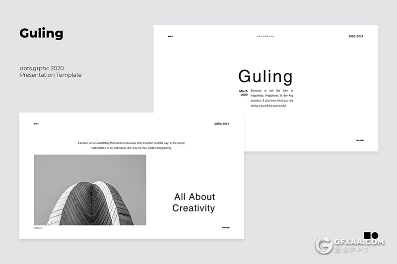 50页国外极简文艺风格企业公司介绍Google slides模板 - 顶尖PPT