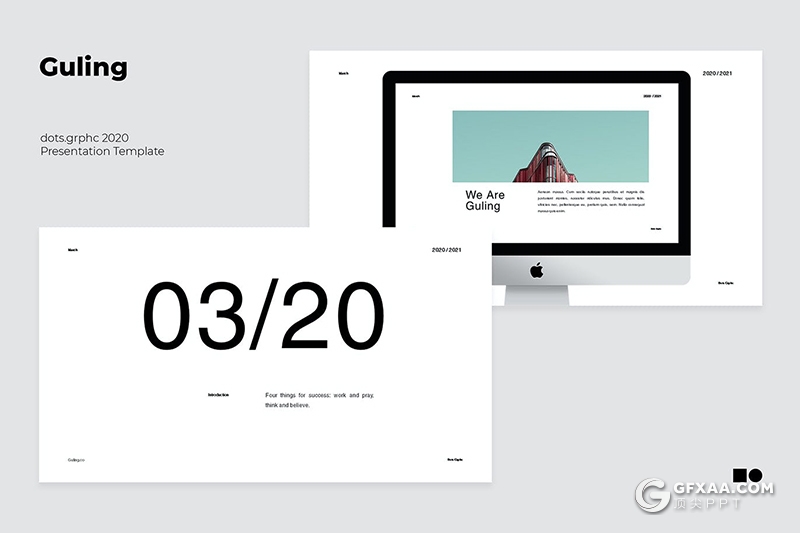 50页国外极简文艺风格企业公司介绍Google slides模板 - 顶尖PPT