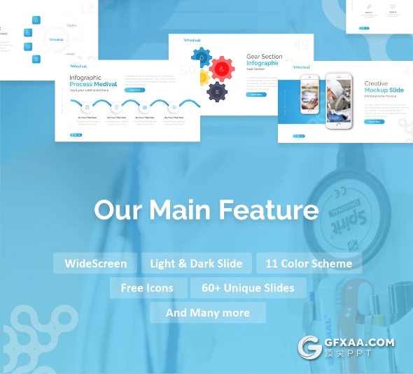 64页医学研究身体健康分析高端医学主题keynote模板包含11种主题配色 - 顶尖PPT