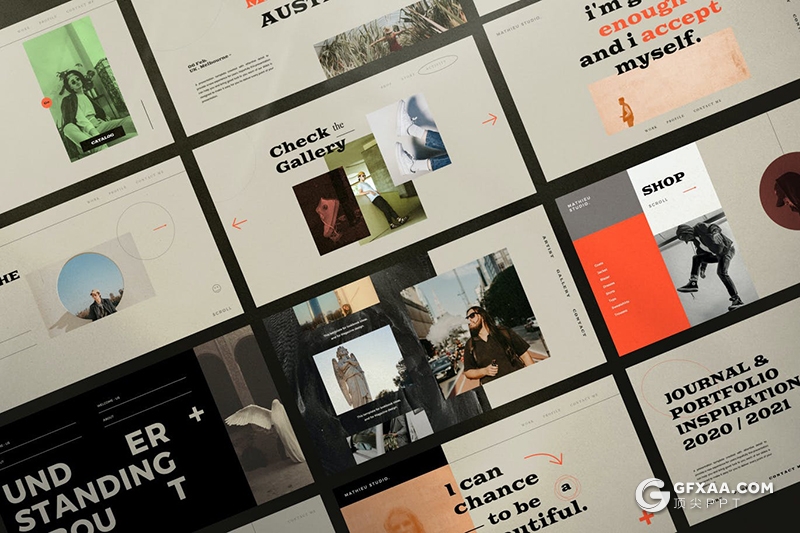 30页复古风格欧美时尚流行杂志PPT模板 - 顶尖PPT