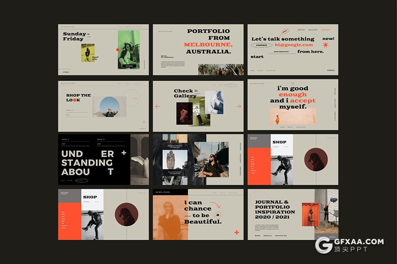 30页复古风格欧美时尚流行杂志PPT模板 - 顶尖PPT