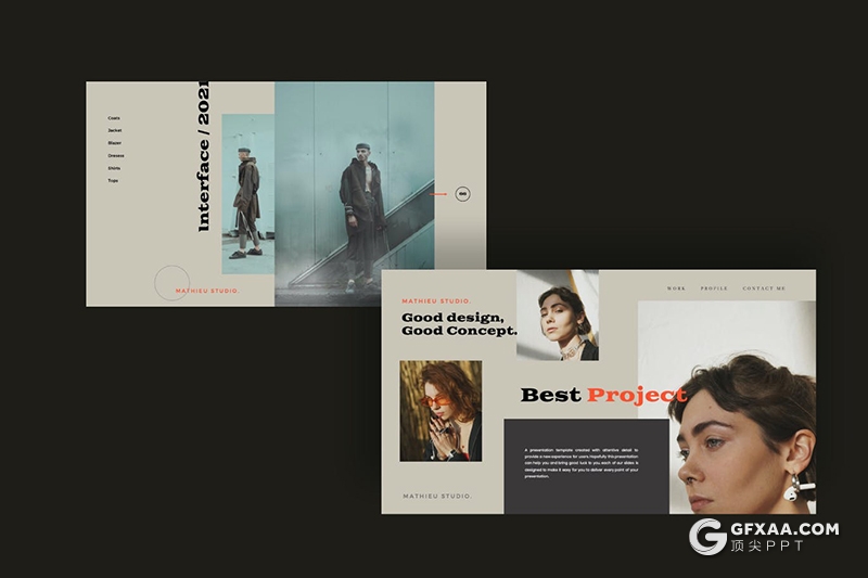 30页复古风格欧美时尚流行杂志PPT模板 - 顶尖PPT