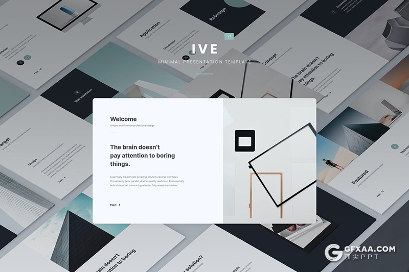 40页国外极简文艺风格商务多用途PPT模板 - 顶尖PPT