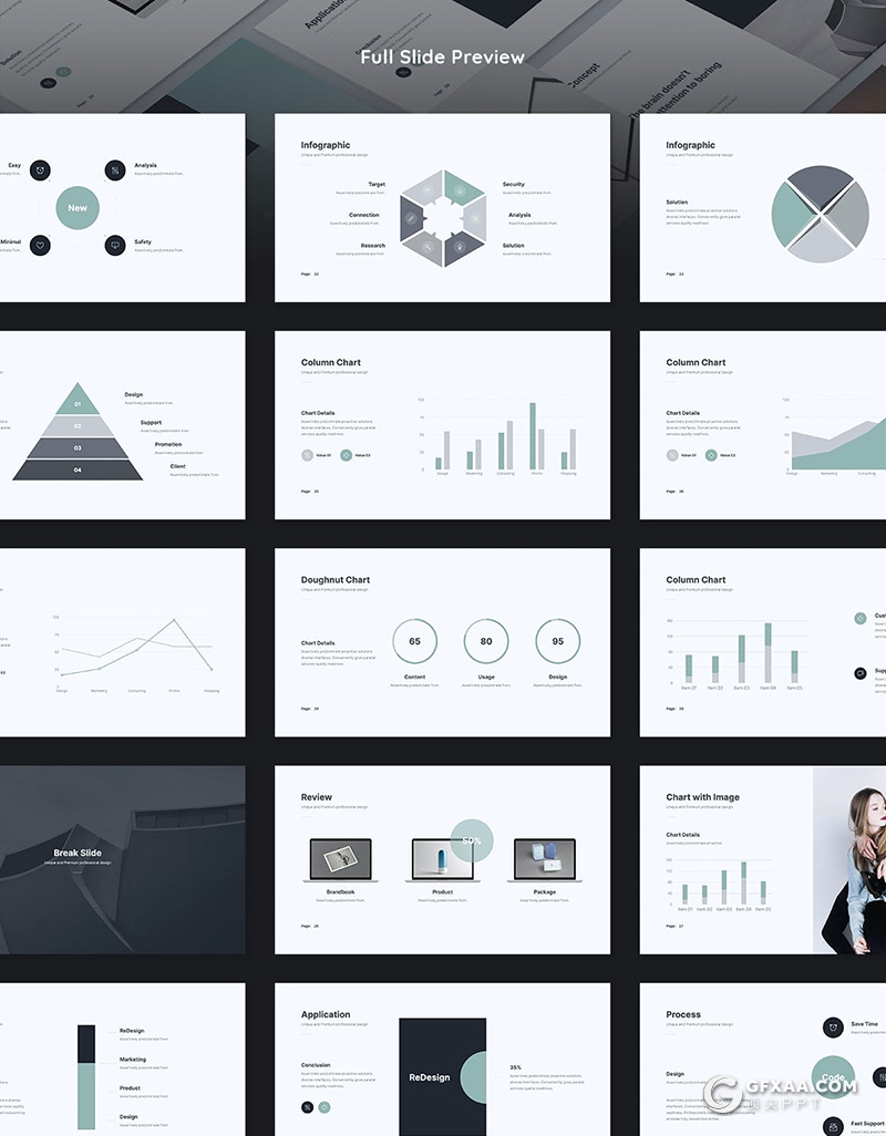 40页国外极简文艺风格商务多用途PPT模板 - 顶尖PPT