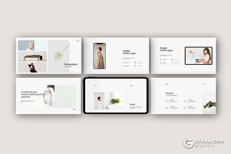 30页极简文艺小青风格PPT模板 - 顶尖PPT