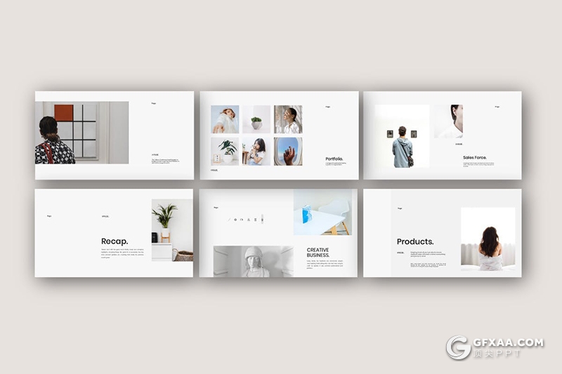 30页极简文艺小青风格PPT模板 - 顶尖PPT