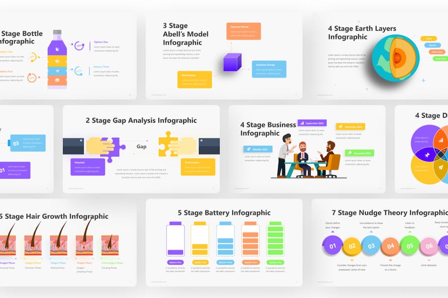 阶段信息图形步骤流程图表PPT模板 - 顶尖PPT