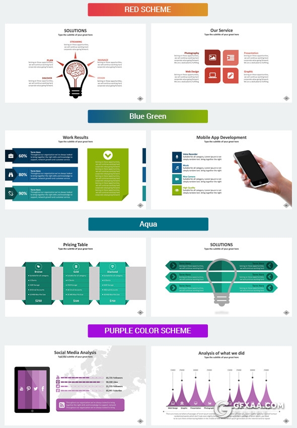 101页彩色扁平化国外商务公司团队介绍工作计划总结多用途PPT模板11种配色2种尺寸规格 - 顶尖PPT