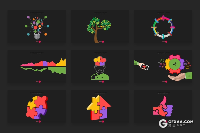 90页3D立体商务信息图形PPT可编辑商务逻辑图形PPT模板 - 顶尖PPT