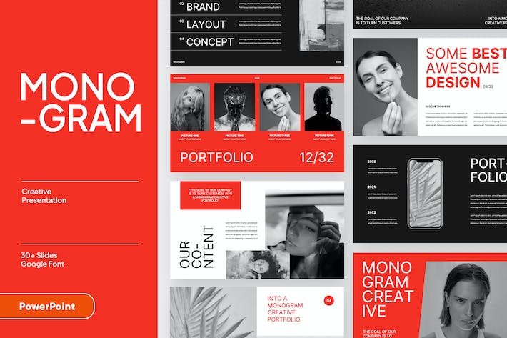 作品集组合展示宣传PPT模板 - 顶尖PPT