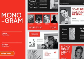 作品集组合展示宣传PPT模板 - 顶尖PPT