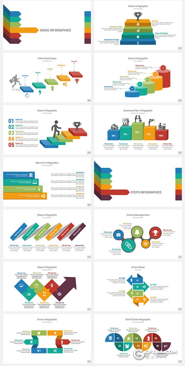 330页国外大型商务PPT模板企业团队介绍工作计划总结ppt商务数据信息图形图表ppt模板21种配色 - 顶尖PPT