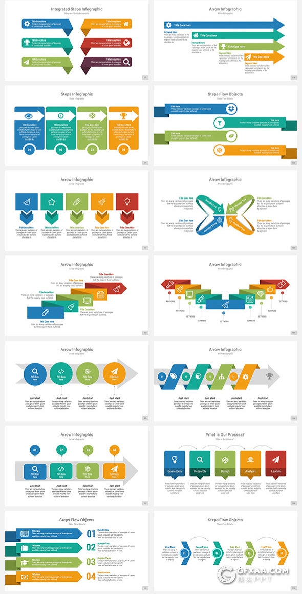 330页国外大型商务PPT模板企业团队介绍工作计划总结ppt商务数据信息图形图表ppt模板21种配色 - 顶尖PPT