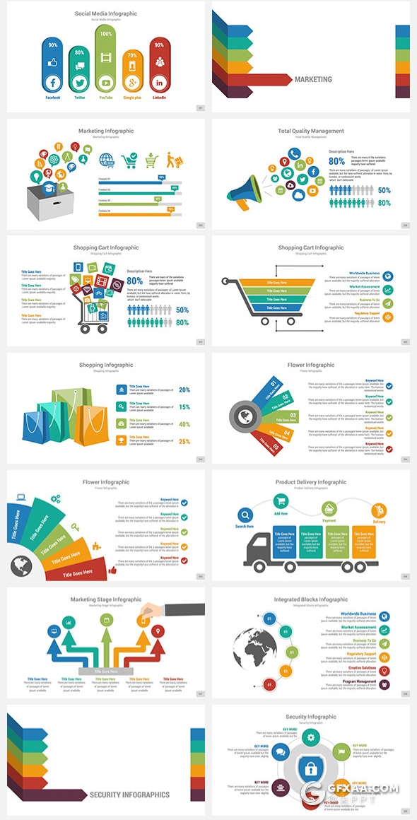 330页国外大型商务PPT模板企业团队介绍工作计划总结ppt商务数据信息图形图表ppt模板21种配色 - 顶尖PPT