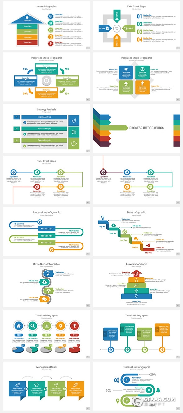330页国外大型商务PPT模板企业团队介绍工作计划总结ppt商务数据信息图形图表ppt模板21种配色 - 顶尖PPT