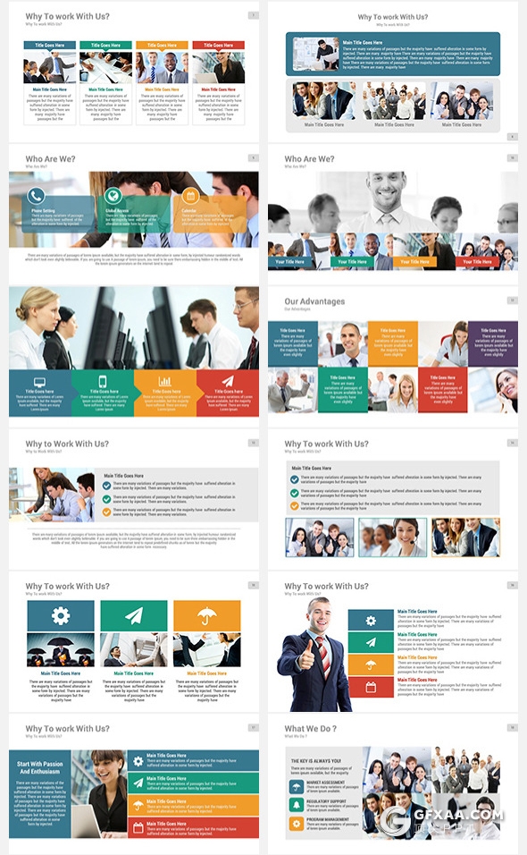 150页国外多用途企业介绍工作计划总结PPT模板13种配色 - 顶尖PPT