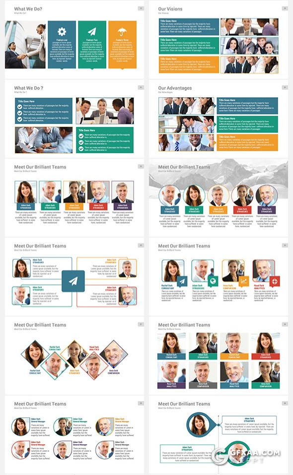 150页国外多用途企业介绍工作计划总结PPT模板13种配色 - 顶尖PPT