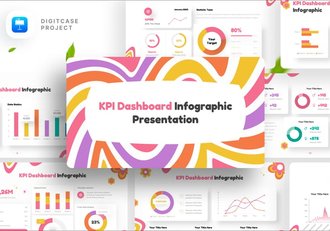 KPI仪表板信息图表Keynote模板 - 顶尖PPT