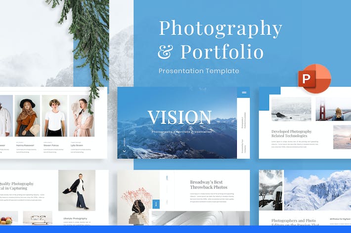 视觉摄影作品集展示PPT模板 - 顶尖PPT