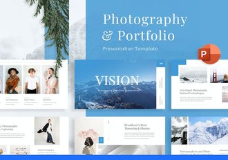 视觉摄影作品集展示PPT模板 - 顶尖PPT