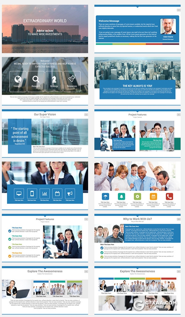 200多页国外商务通用ppt企业公司介绍工作计划总结项目介绍ppt商务信息图形设计智能图表ppt模板20种配色3种尺寸 - 顶尖PPT