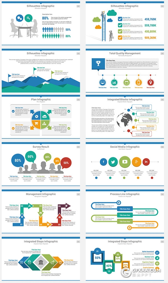 200多页国外商务通用ppt企业公司介绍工作计划总结项目介绍ppt商务信息图形设计智能图表ppt模板20种配色3种尺寸 - 顶尖PPT