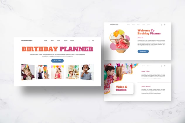 生日策划儿童生日Powerpoint模板 - 顶尖PPT