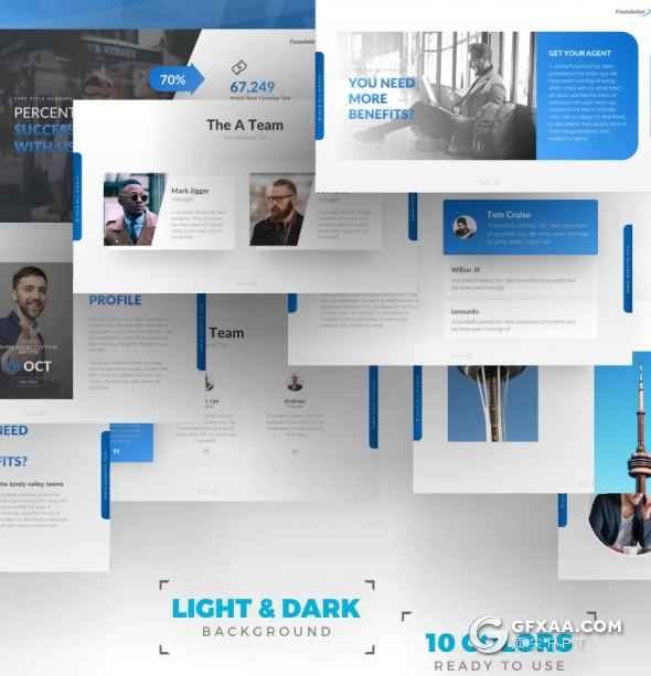 60页高品质国外商务企业宣传项目合作PPT模板年终计划工作总结PPT模板11种主题配色 - 顶尖PPT