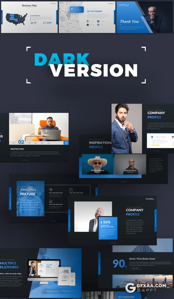 60页高品质国外商务企业宣传项目合作PPT模板年终计划工作总结PPT模板11种主题配色 - 顶尖PPT