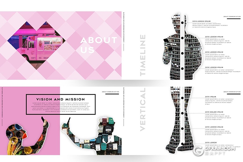 102页简约创意微立体图片剪影国外多用途PPT模板 - 顶尖PPT