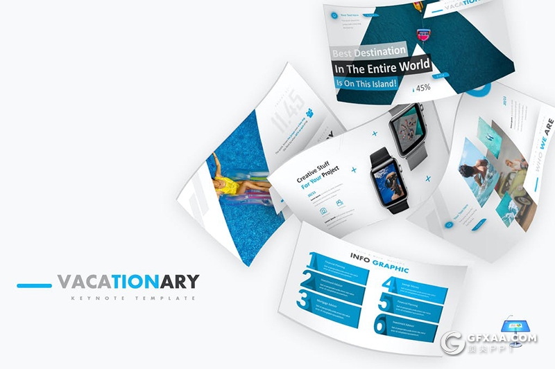 30页创意图形切割造型商务公司团队介绍工作计划总结keynote模板5种主题配色 - 顶尖PPT