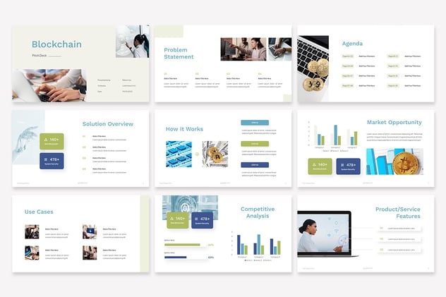 区块链比特币PPT模板 - 顶尖PPT