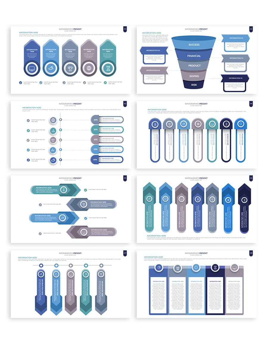 国外蓝色创意要点图形循环图形图表keynote模板 - 顶尖PPT