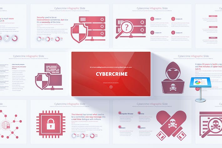 网络安全防护知识图形设计Keynote模板 - 顶尖PPT