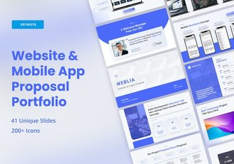 网站应用程序项目开发组合建议书商业计划通用keynote模板 - 顶尖PPT