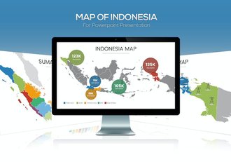 印度尼西亚地图PPT模板 - 顶尖PPT