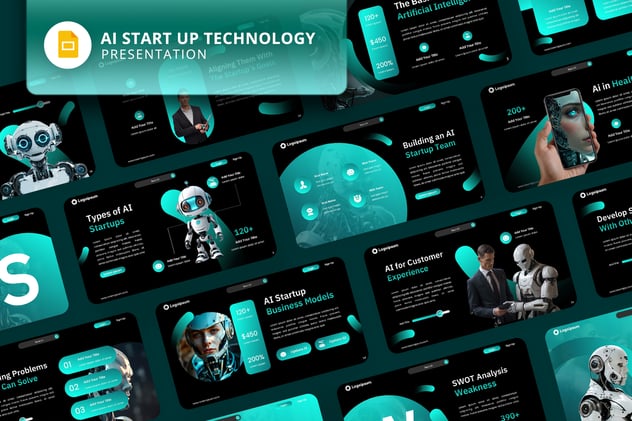 人工智能初创技术AI PPT模板 - 顶尖PPT