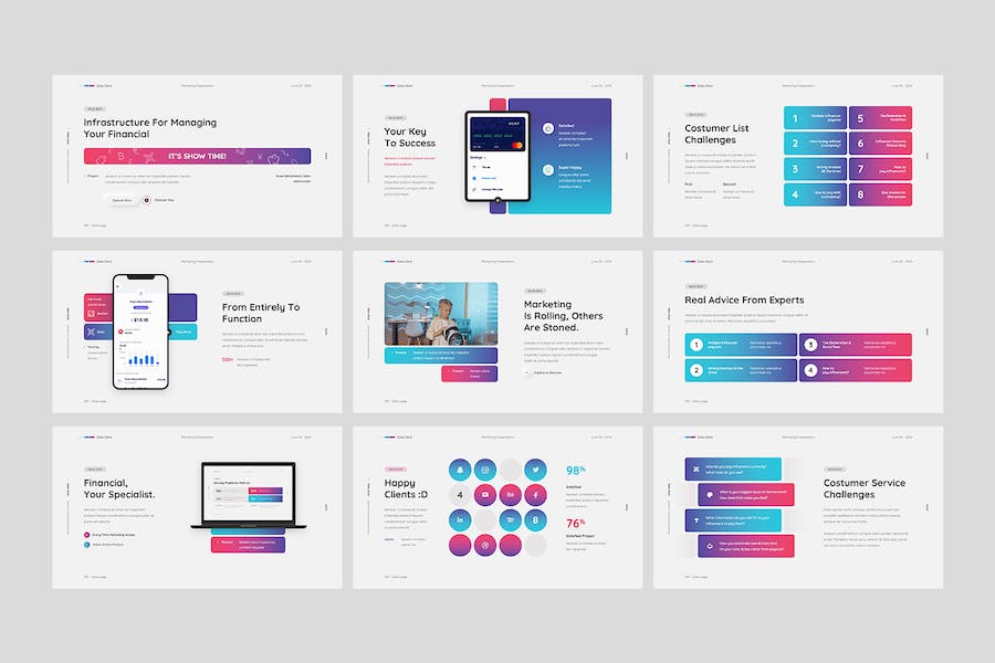 销售行业资料展示PPT模板 - 顶尖PPT