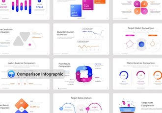 数据比较信息图形keynote模板 - 顶尖PPT
