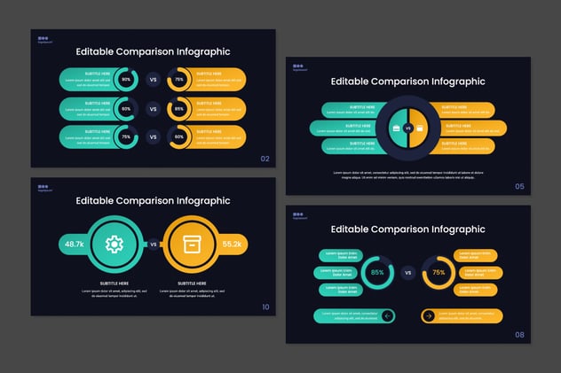 数据比较信息图形keynote模板 - 顶尖PPT