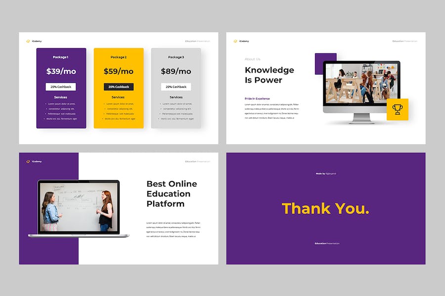 在线教育培训课程学习平台PPT模板 - 顶尖PPT