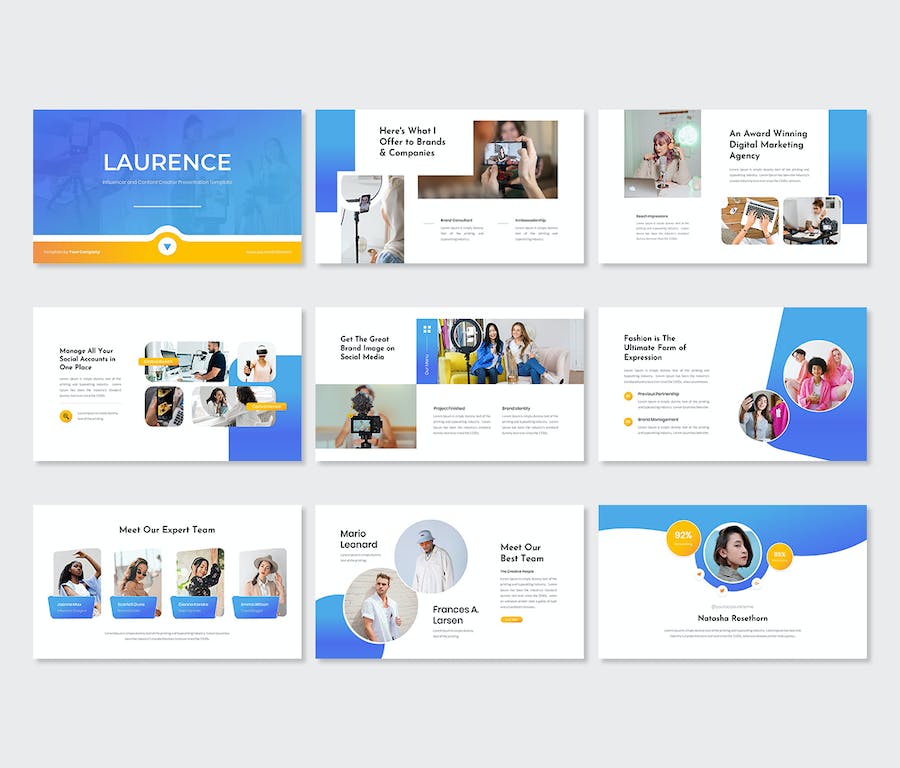 网红营销内容创作品牌推广PPT模板 - 顶尖PPT