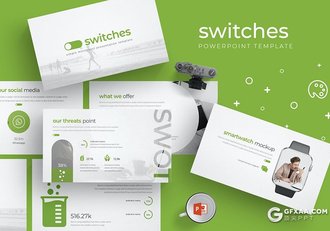 30页扁平化项目汇报工作计划总结PPT模板5种主题配色 - 顶尖PPT