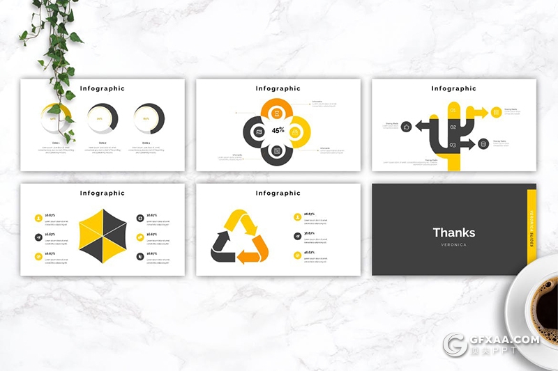 30页极简时尚流行杂志风格多用途PPT模板5种主题配色 - 顶尖PPT