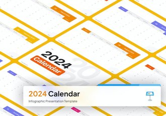 2024日历日期展示工作规划keynote模板 - 顶尖PPT