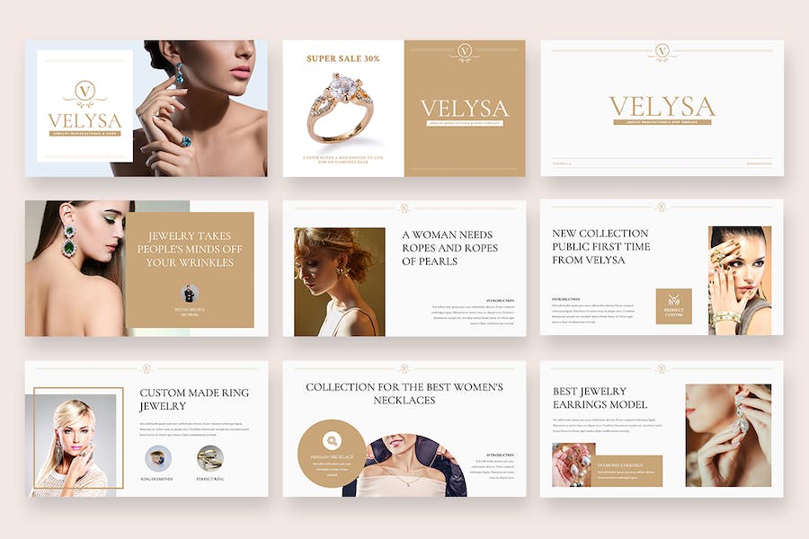 天鹅绒珠宝品牌宣传展示PPT模板 - 顶尖PPT