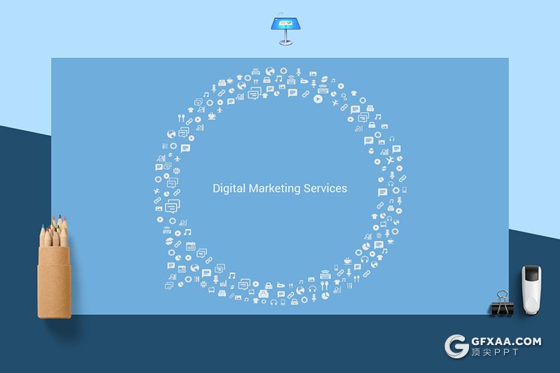 80页蓝色互联网营销推广商务工作计划总结keynote模板 - 顶尖PPT